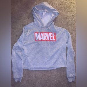 COPY - Grey cropped marvel hoodie
